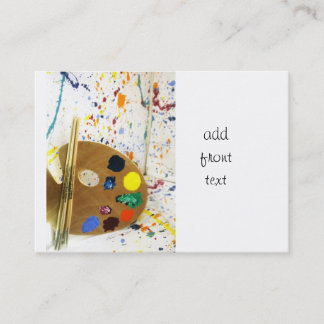 Kunstenschilders schilderplaat en palet verf visitekaartje