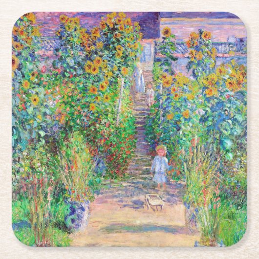 Kunstentuin, monet vierkante kartonnen onderzetter (Voorkant)