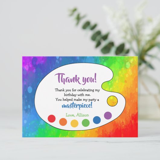 Kunstfeest | Schilderfeest Bedankkaart (Staand voorkant)