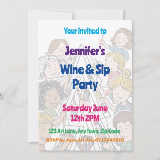 Kunstfeest Verf en Sip Tieners viering Kaart (Voorkant)