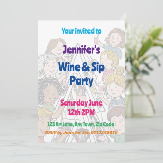 Kunstfeest Verf en Sip Tieners viering Kaart (Staand voorkant)