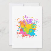 Kunstfeest Verjaardag Kleurrijke Regenboog Verf Kaart (Achterkant)