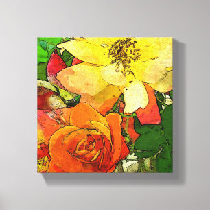 kunstflorale  achtergrond 2 canvas afdruk