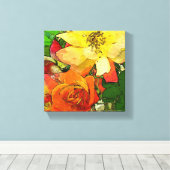 kunstflorale  achtergrond 2 canvas afdruk (Insitu (Houten vloer))