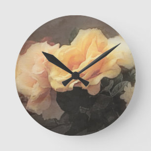 kunstflorale  achtergrond in pastelkleuren ronde klok