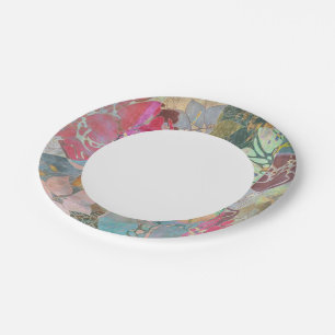 Kunstflorale grunge patroon papieren bordje