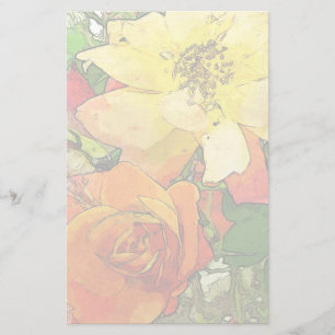 kunstflorale  kleurrijke achtergrond 2 briefpapier