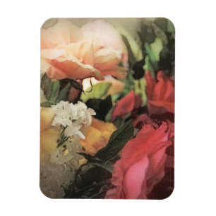 kunstflorale trillende achtergrond met rood magneet