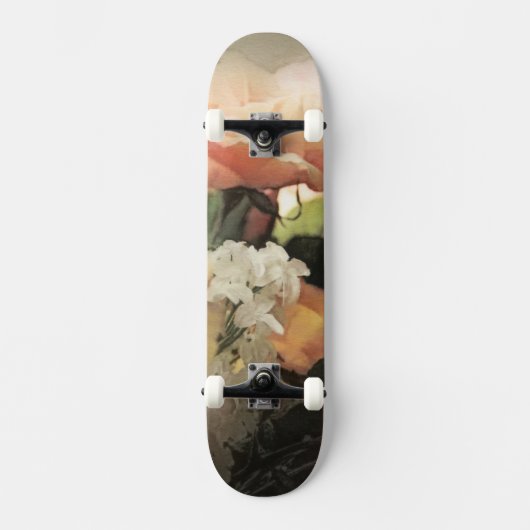 kunstflorale  trillende achtergrond met rood skateboard (Voorkant)
