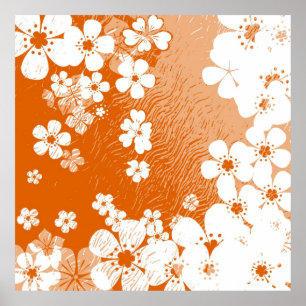 Kunstflorgrunge achtergrondpatroon 2 poster