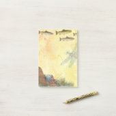 Kunstforel met gevissing post-it® notes (Op bureau)