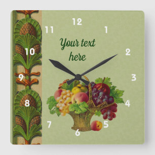 kunstfruitmandje op maat vierkante klok