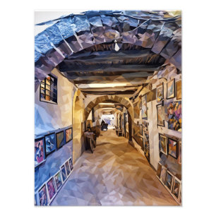 Kunstgalerij hal met een unieke geometrie foto afdruk