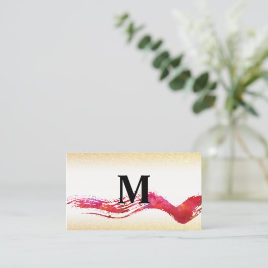 Kunstgeborsteld | Goud Sparkle Visitekaartje (Staand voorkant)