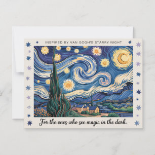 Kunstgeïnspireerd Briefkaart Van gogh Sterrennacht