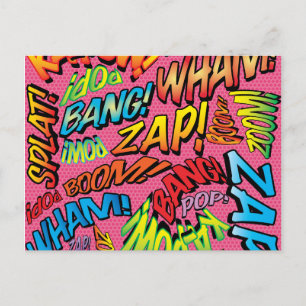 Kunstgeluiden uit stripboeken briefkaart