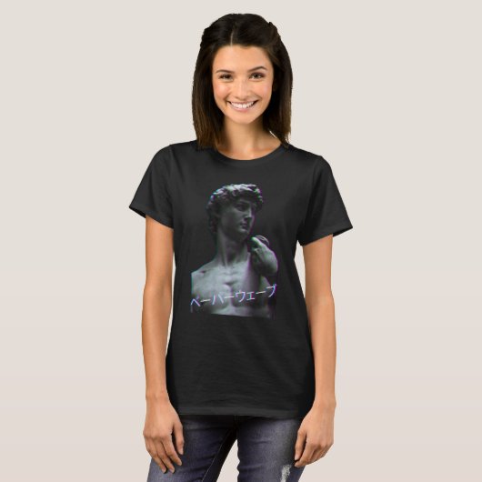 Kunstgeschiedenis David van Michelangelo Retro T-shirt (Voorkant volledig)