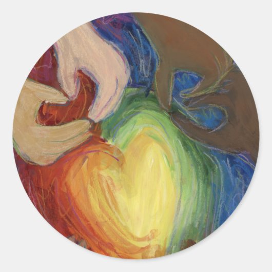 Kunstgevoelige kunsten en handenliefdesdiversiteit ronde sticker (Voorkant)