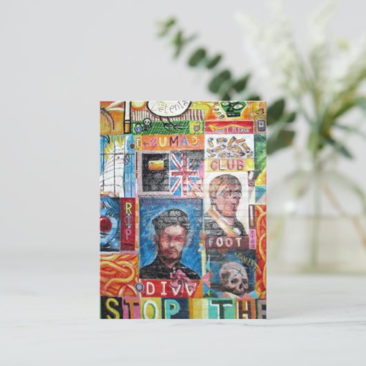 kunstgraffiti briefkaart (Staand voorkant)