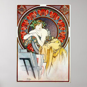 kunstgreep voor Salon des Cent door Mucha Poster