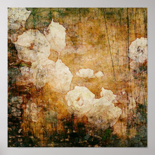 kunstgrunge florale achtergrond textuur poster