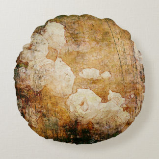 kunstgrunge florale achtergrond textuur rond kussen