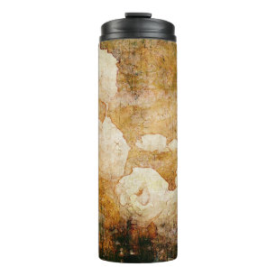 kunstgrunge florale achtergrond textuur thermosbeker