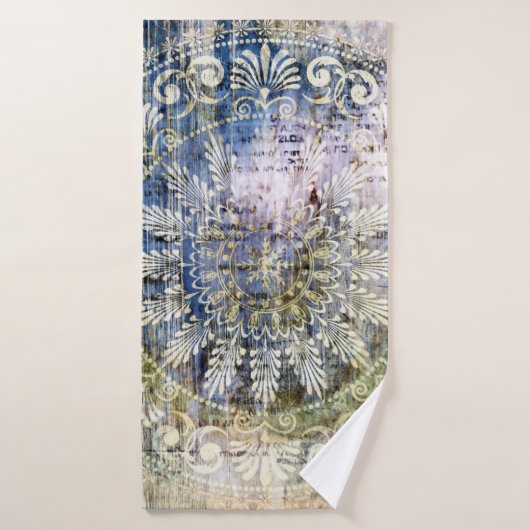 kunstgrunge getextureerde achtergrond met tradit badhanddoek (Badhanddoek)