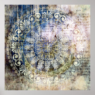 kunstgrunge  getextureerde achtergrond met tradit poster