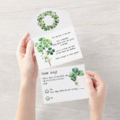 Kunstige groene waterverfklaver weer all in one uitnodiging (Afscheurbaar)