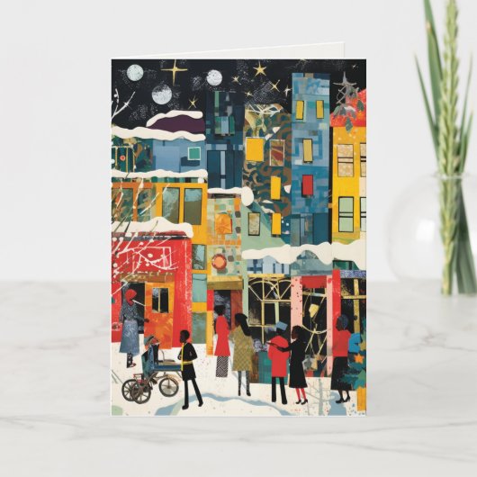 Kunstige kerstgroeten feestdagen kaart (Voorkant)