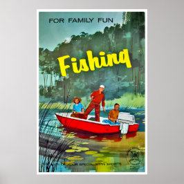 Kunstige visprint vintage sportprint voor mannenho poster