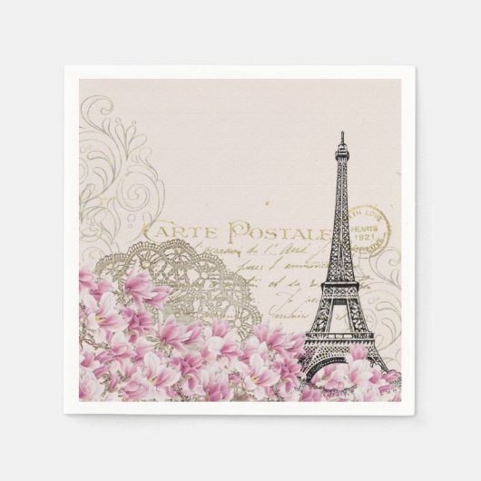Kunstillustratie Eiffeltoren in Parijs Servetten (Voorkant)