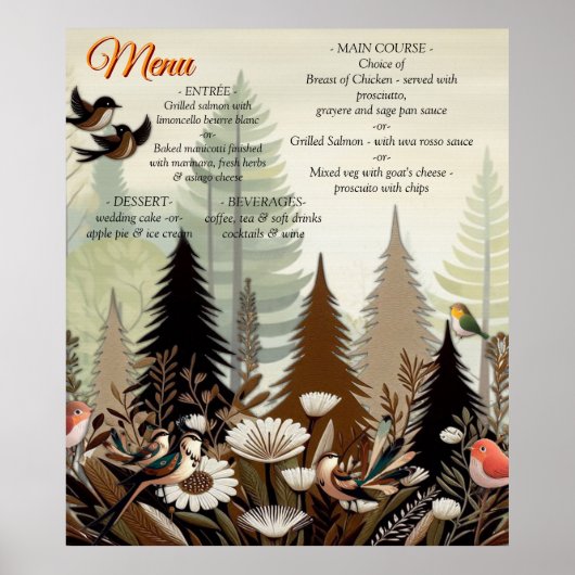 Kunstillustratie van moderne simplistische vogels poster (Voorkant)