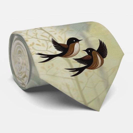 Kunstillustratie van moderne simplistische vogels stropdas (Opgerold)