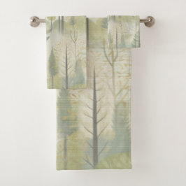 Kunstillustratie van pijnbomen in een moderne stij bad handdoek