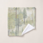 Kunstillustratie van pijnbomen in een moderne stij bad handdoek (Wasdoekje)
