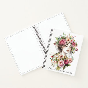 Kunstjournaal schetsboek Vrouwen met rozenkrans V0 Notitieboek