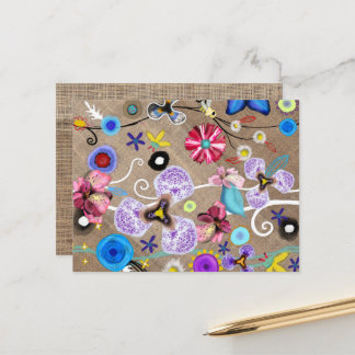 Kunstkaart van canvas briefkaart