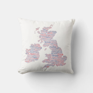 Kunstkaart voor Engeland/Groot-Brittannië Slang W Kussen