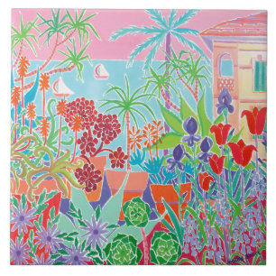 Kunstkeramische tegels: Joanne Short, Côte d'Azur Tegeltje