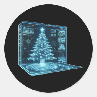 Kunstkerstboom Ronde Sticker