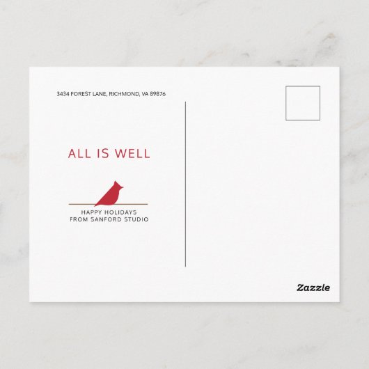 Kunstkerstboomstructuur Briefkaart (Achterkant)