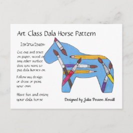 Kunstklasse Dala Horse Pattern om te delen Feestdagenkaart