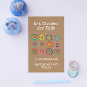 Kunstklassen voor kinderen en regenboogcirkels flyer (Enkel)