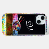 KUNSTKLEUR PALETTE EN BRUSHT MONOGRAM Black Case-Mate iPhone Case (Achterkant (horizontaal))