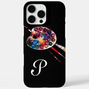 KUNSTKLEUR PALETTE EN BRUSHT MONOGRAM Black iPhone 16 Pro Max Hoesje