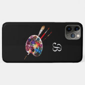 KUNSTKLEUR PALETTE EN BRUSHT MONOGRAM Black Case-Mate iPhone Case (Achterkant (horizontaal))