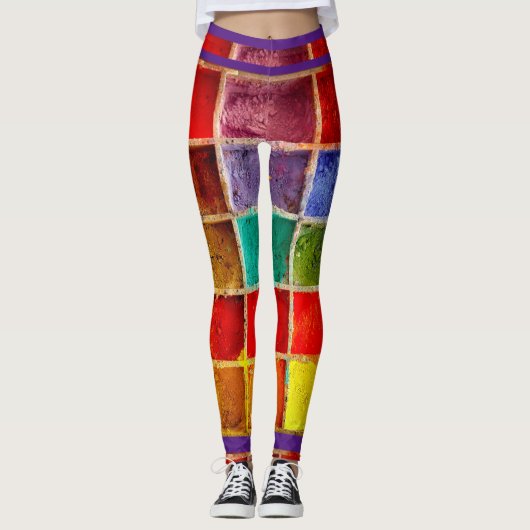 Kunstkleuren Leggings (Voorkant)