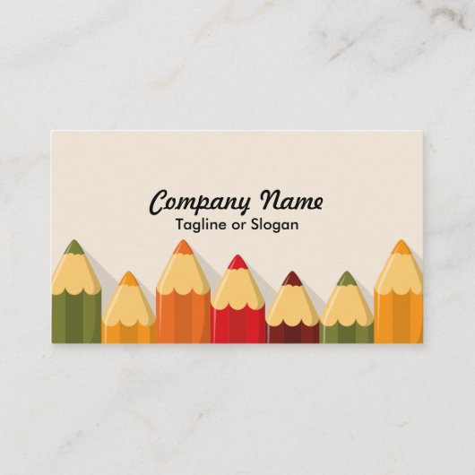 Kunstkleurige pennen visitekaartje (Achterkant)